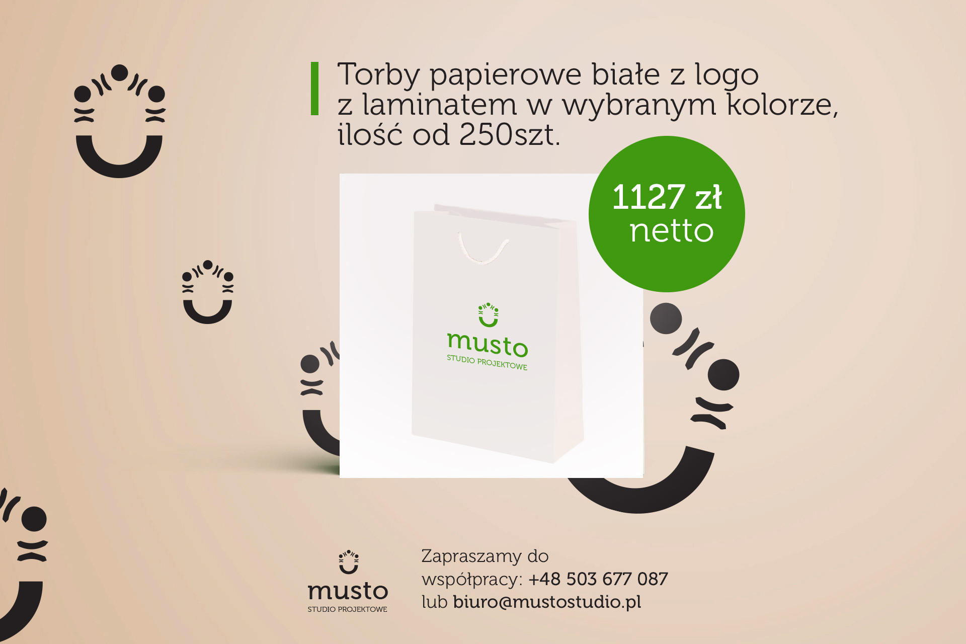 Torby papierowe reklamowe z laminatem dostepne w różnych kolorach.