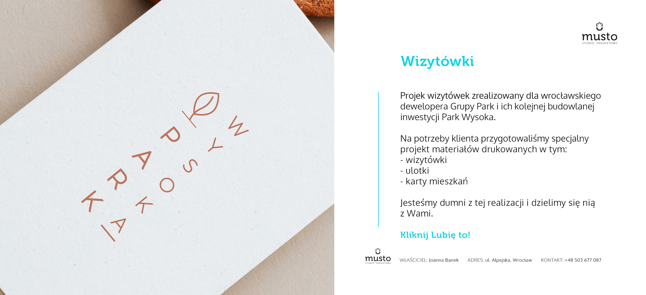 Materiały do druku - wizytówki i ulotki firmowe.